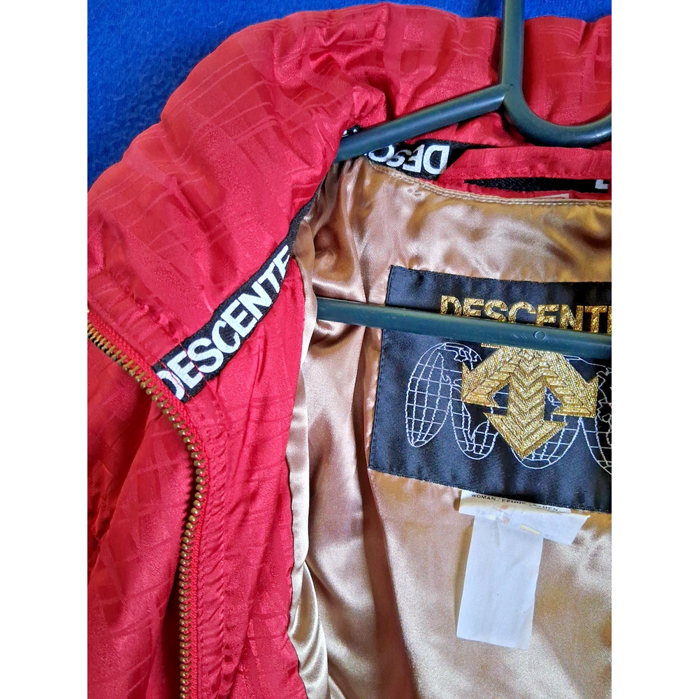 VTG 80s 90s Descente One Piece Ski Red Belted Snow Jumpsuit Snowsuit Women's 12 - Picture 10 of 16